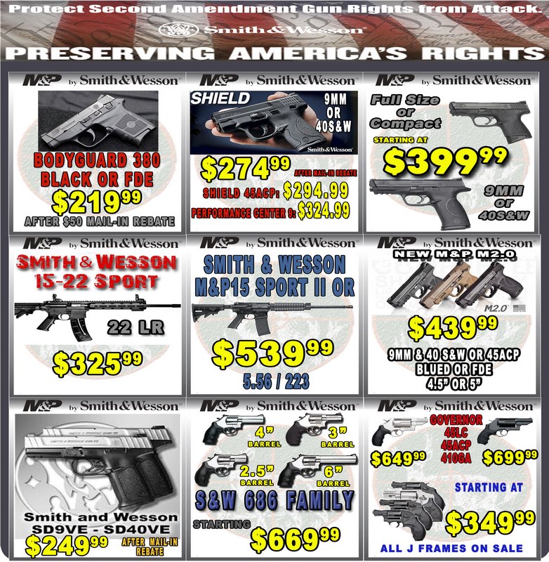 Smith and Wesson firearms - 2017 Memorial Day Sale at Big Woods Goods